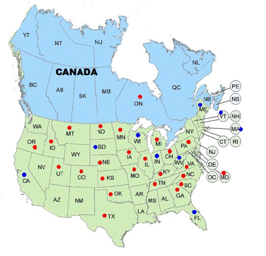 MAP OF THE STATES THAT OFFER OUR ONLINE CLASSES